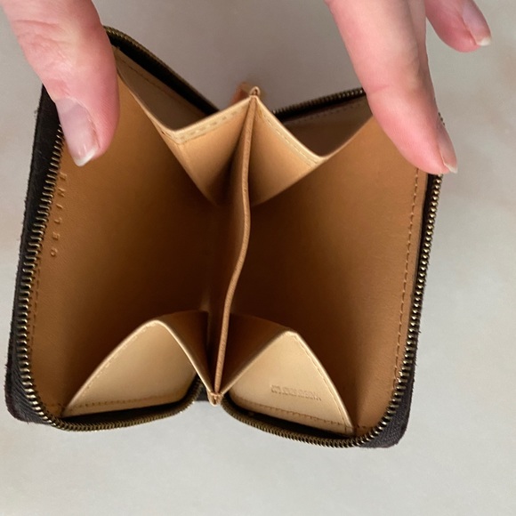 Brown suede Celine zip around card wallet - Picture 4 of 6